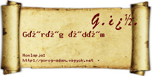 Görög Ádám névjegykártya