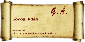 Görög Ádám névjegykártya